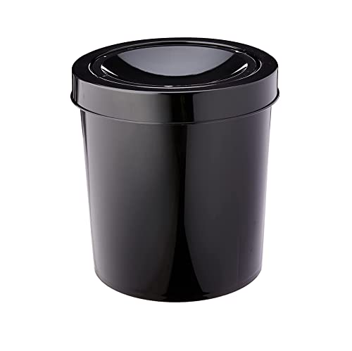 Lixeira Redonda Basculante Plástico, Primafer, Preto