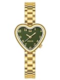 XIRUVE Forma di Cuore Quadrante Piccolo Facile Lettura Orologio da Polso Donna Quarzo in Acciaio Inossidabile