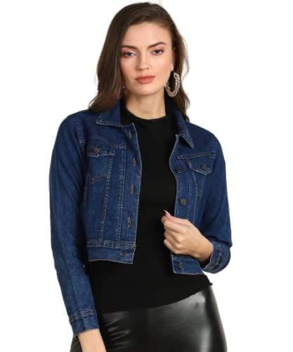 hrikshika fashion Women's Cotton Denim Jacket Full Sleeves Comfort Fit Collar Jacket-picture-17