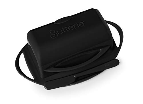 Butterie Flip-Top Butter Dish With Matching Spreader (Black) #TOP2