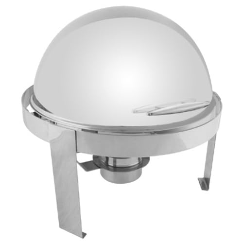 A-to-Z Supply SLRCF0860 Chafer, 6 Quart, Round roll-top, swivels Open to 90°, Canned Heat, Stainless Steel Handle