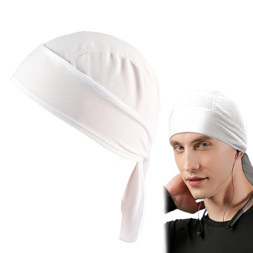 HABNI Durag, Gorro Bandana Para Bicicleta Transpirable Que Absorbe El Sudor, Talla Única Color Blanco, 1 Unidad