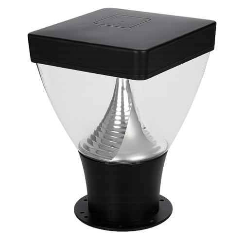 Image of Gigawatts GWMWW-01 Outdoor Gate Light - 20W Integrated Light 101% Rust & Waterproof Polycarbonate, ABS, PP Pillar Lamp Base Mount Black Exterior Fixture for Garden, Boundary & Home Entrance
