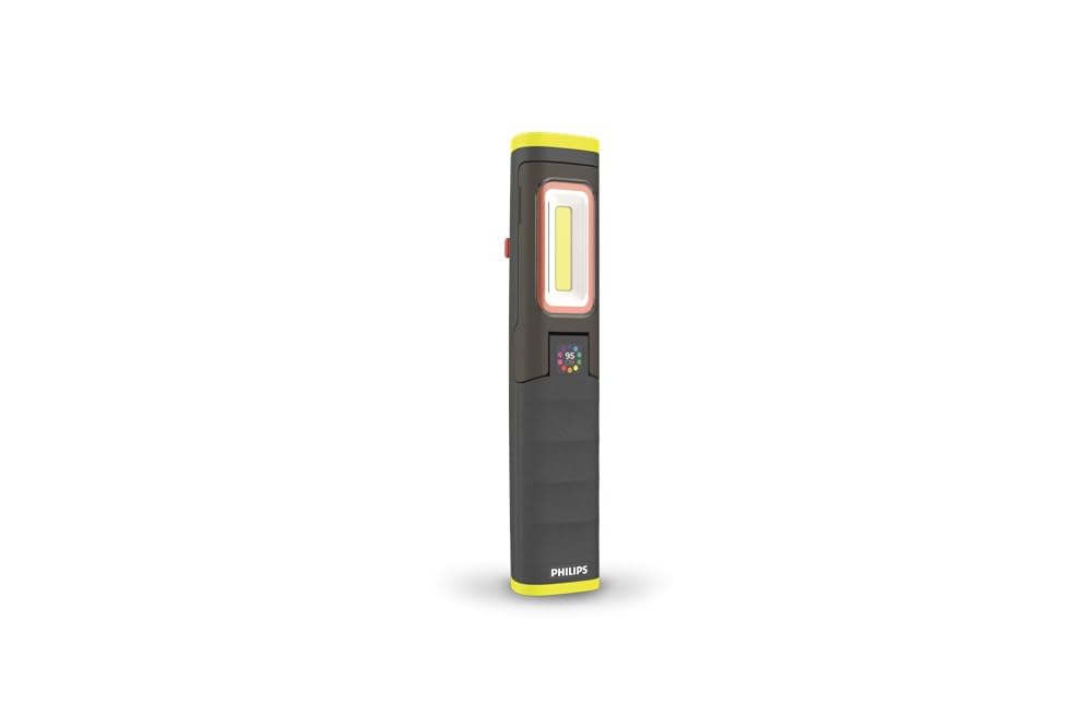 Philips Xperion 6000 UV Pillar lampa robocza LED, wysokiej jakości lampa warsztatowa wielokrotnego ładowania, lampa ręczna, rozkładane pole świetlne o jasności 500 lm, dodatkowe światło punktowe i