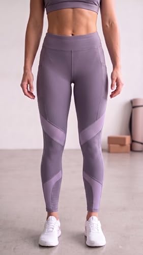Image of Mehrang Stretchable Gym Pants for Women & Tights for Women Workout with Mesh Insert & Side Pockets