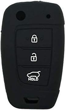 SEGADEN Silicone Cover Protector Case Holder Skin Jacket Compatible with Hyundai 3 Button Flip Remote Key Fob CV2156 Black image 4