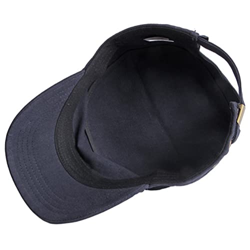 Image of 2 Pack Men's Cotton Military Caps Cadet Army Caps Vintage Flat Top Cap