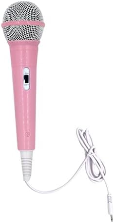 Microphone for Kids, Kids Microphone for Singing Portable Dynamic Wired Microphone with 3.5mm Jack Connector Lightweight No Battery Ideal for Children Microphone Machine(Pink)