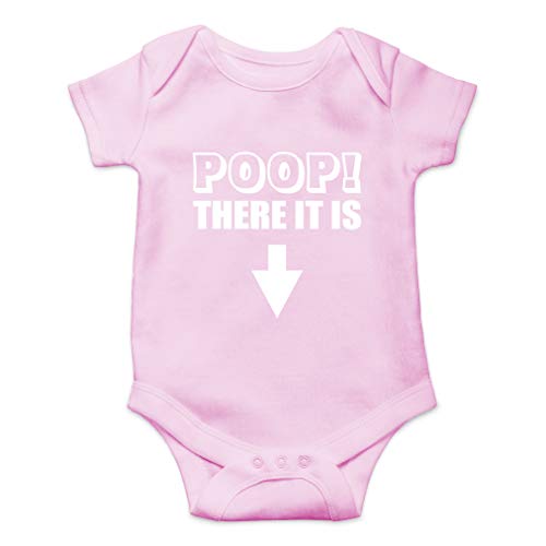 AW Fashions Poop! There It Is Baby Bodysuit Funny Cute Newborn Romper Adorable Clothing Unisex Girl Infant (Newborn, Pink)
