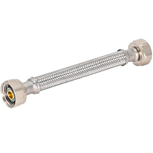 Image of Eastman 6 Inch Steel-Flex Faucet Connector, Braided Stainless Steel Supply Line with 1 /2 In. FIP Ends, 48013