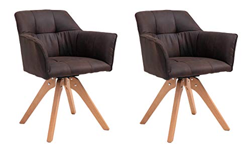 SAM 2er Set Armlehnstuhl Klipper, drehbar, Stoffbezug in brauner...