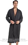 SlumberMee Mens Luxurious Robe Soft Year Round Plush Robe Shawl Collar with Pockets Calf Length Knit Spring Summer Sleepwear