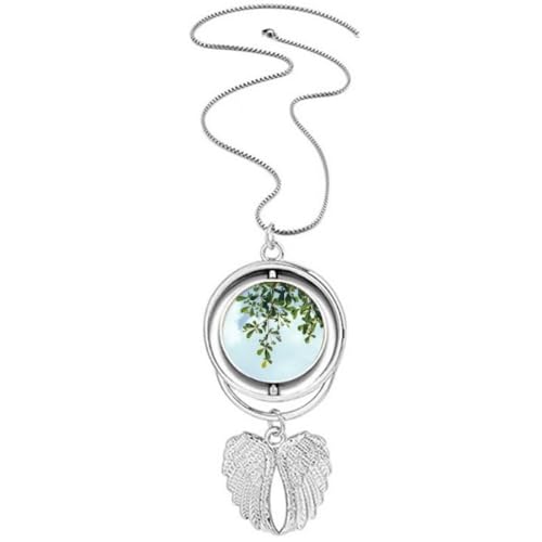 Collier ailes d'ange précieux au fini Art déco vert et bleu d'exception