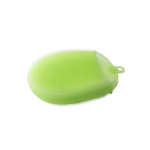 Kaptin Soft Silicone Body Brush Body Scrubber Body Wash Bath Shower Glove for Exfoliating Skin SPA Massage (Green)