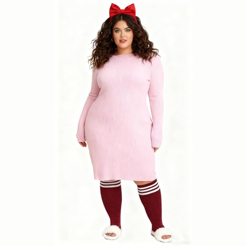 Image of YELAIVP Plus Size Thigh High Socks Extra Large Stripe Over Knee High Stockings for Women
