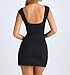 LOFAAC Women Sexy Plunge V Neck Backless Bodycon Mini Dress Tight Fitted Sleeveless Ruched Formal Party Short Dress 2025 Black