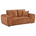 Coaster Home Furnishings - Burnett - Wood - 3-Piece Upholstered Sofa Set with Low Profile, Channel Detailing and Contemporary Style - Living Room - Burnt Orange