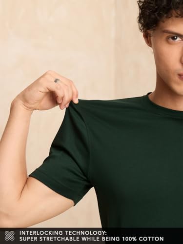 Image of The Souled Store Supima: Men and Boys Short Sleeves Round Neck Solid Premium Basic Casual Lightweight Easy to Style Everyday Streetwear Trendy Supima T-Shirt