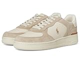 POLO RALPH LAUREN Men Masters Court Leather-Suede Sneakers Milkshake/Ecru 9.5 Medium