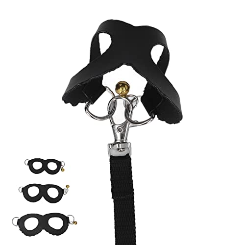 Asixxsix Ensemble Harnais et Laisse, Harnais et Laisse pour Hamster avec 3 Tailles de Gilets en Similicuir, Laisse et Cloche en Nylon pour Cochon d'Inde,...