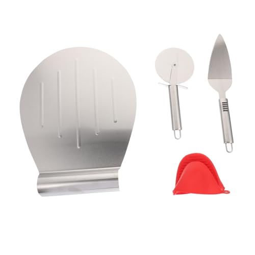 VINTORKY 4pcs Stainless Steel Pizza Peel Spatula Set Non-stick Baking Shovel for Home Use Sliding Pizza Shovel Cake Transfer Spade Kitchen Tool