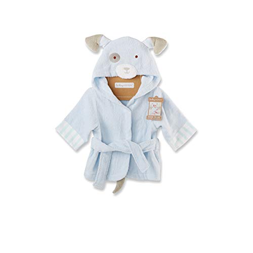Baby Aspen Bath Time Bow Wow Puppy Hooded Spa Robe, Blue, 0-9 Months