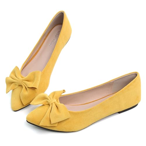 Image of Dear Time Women's Ballet Flats Dress Ballet Shoes Slip on for Office Work Comfortable Shoes