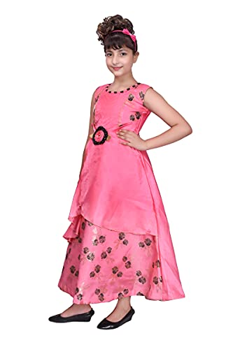 Image of Sky Heights Girl's Silk Blend Fit and Flare Maxi Wedding Dress