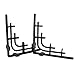 2 supporti per scaffalatura in stile Art Deco nero, 21 x 21 cm, superficie in ferro naturale, con vernice protettiva.