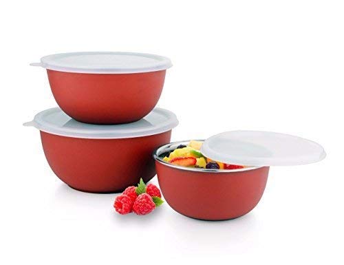 Stupefying U -Shaped Microwave Safe Stainless Steel 3 PC Serving Bowls(Multi)