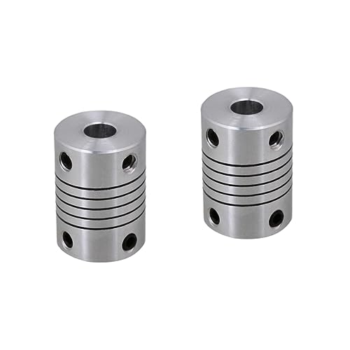 BUGUUYO 2pcs Flexible Shaft Couplings for Stepper Motor Coupler Stainless Steel Joint Connector Printer Use