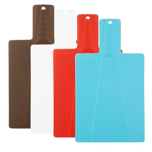 Juego de 4 tablas de cortar plegables de plástico rectangulares miniatura 1