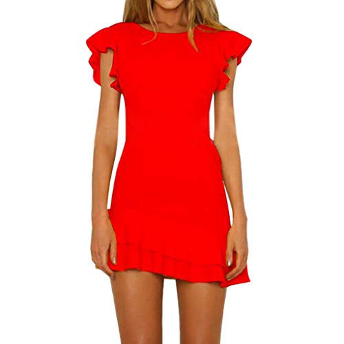 Slyar Vestido Verano Mujer 2019 De Color SóLido Falda Sin Espalda del...