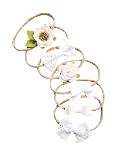 Baby Bows Neutral white Headbands Set hair accessories baby headbands