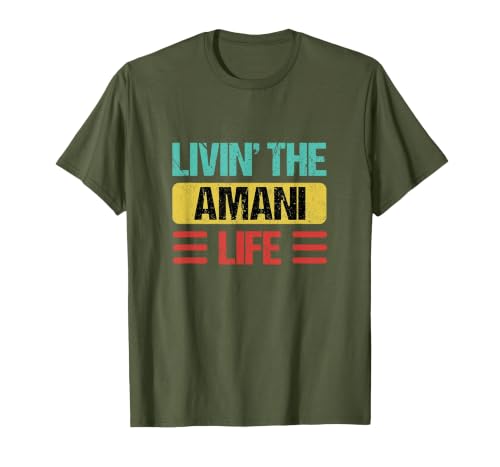 Amani Name T-Shirt, Men, Olive Green, X-Large