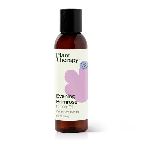 Plant Therapy Evening Primrose Carrier Oil 4 oz Base Oil for Aromatherapy, Essential Oil or Massage use