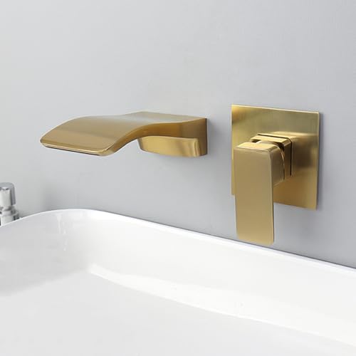 Robinet de lavabo à cascade et poignée unique avec mitigeur eau chaude et froide gris