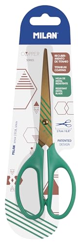 Blíster tijeras de oficina 17 cm serie Copper, verde MILAN®