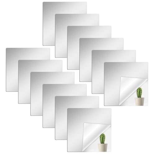 ZOLGINAH Espejo Autoadhesivo de Acrílico Superficie Reflectante para Baño y Armario Decoración