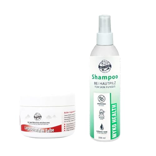Bellfor Sparset für Hunde – Myko-Health Shampoo 250 ml & Liegeschwielen-Salbe 30 ml. Natürliche Haut- und Fellpflege, entwickelt mit Tierärzten. Geeignet für Hunde mit Juckreiz und Hautpilz.