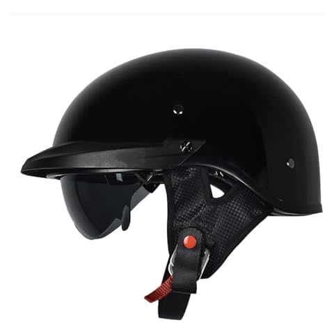 CHCYCLE Half Helmet Motorcycle Men Women with Sunshield,Vintage Motorcycle Helmet Casco para Moto for Cruiser Scooter DOT Approved (Gloss Black, Small) Cover