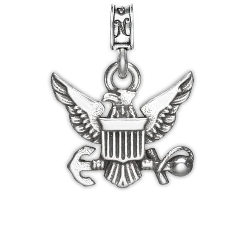 .925 Sterling Silver Charm United States Navy USN Navy Emblem