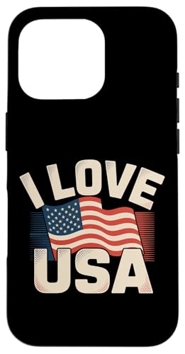I Love USA Bandera Americana Orgullo Libertad Carcasa para iPhone 16 Pro