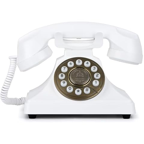 MCHEETA Audio Guestbook Wedding Phone, Vintage Design, Wireless Audio Communication Technology, Record Customized Audio Guestbooks for Weddings, Banquets and Parties White Cover