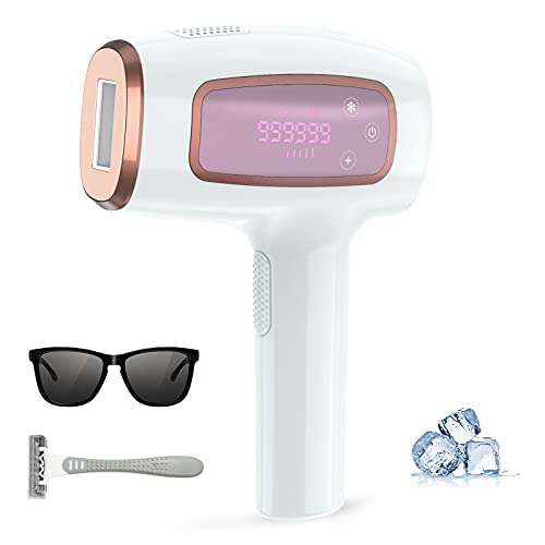 Laser Hair Removal Device 999,999 Flashes with Ice Cooling Function, Painless Permanent Hair removal for Women on Armpits Back Legs Arms Face Bikini Line