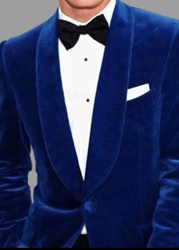 VENNYNG Men's Velvet Blazer Sigle Breasted Tuxedo Suits Jacket One Button Christmas2