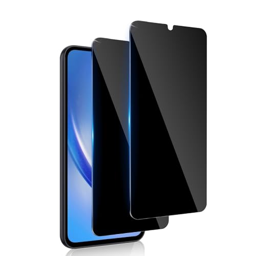 Aerku Sichtschutz Full Screen Schutzfolie für Samsung Galaxy A34 5G für Panzerglas, 2 Stück 9H Härte Privacy Schutzglas, Schwarzer Rand Anti-Spy Panzer Schutz Glas Folie, Anti Fingerabdrücke