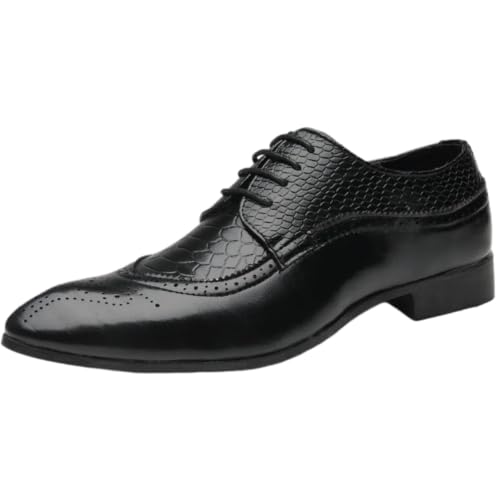 Zapatos de vestir hombre cómodos en cuero sintético PU con cordones clásicos tallas 38 a 47