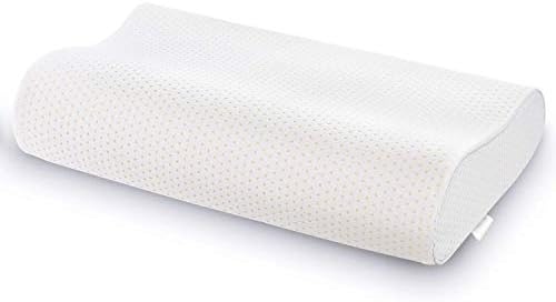 ZESTILK Memory Foam Pillow, Bed Pillows for Sleeping, Cervical Pillow for Neck Pain, Orthopedic Contour Pillow for Back, Stomach and Side Sleepers, CertiPUR-US (White, Standard)
