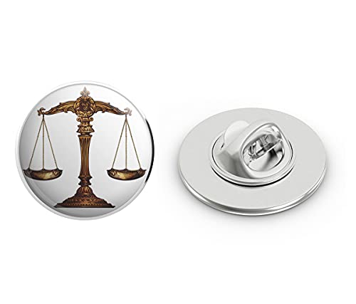 Golden Vintage Scales of Justice Round Metal 0.75